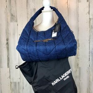 #71
Karl Lagerfeld Blue Quilted Hobo Bag